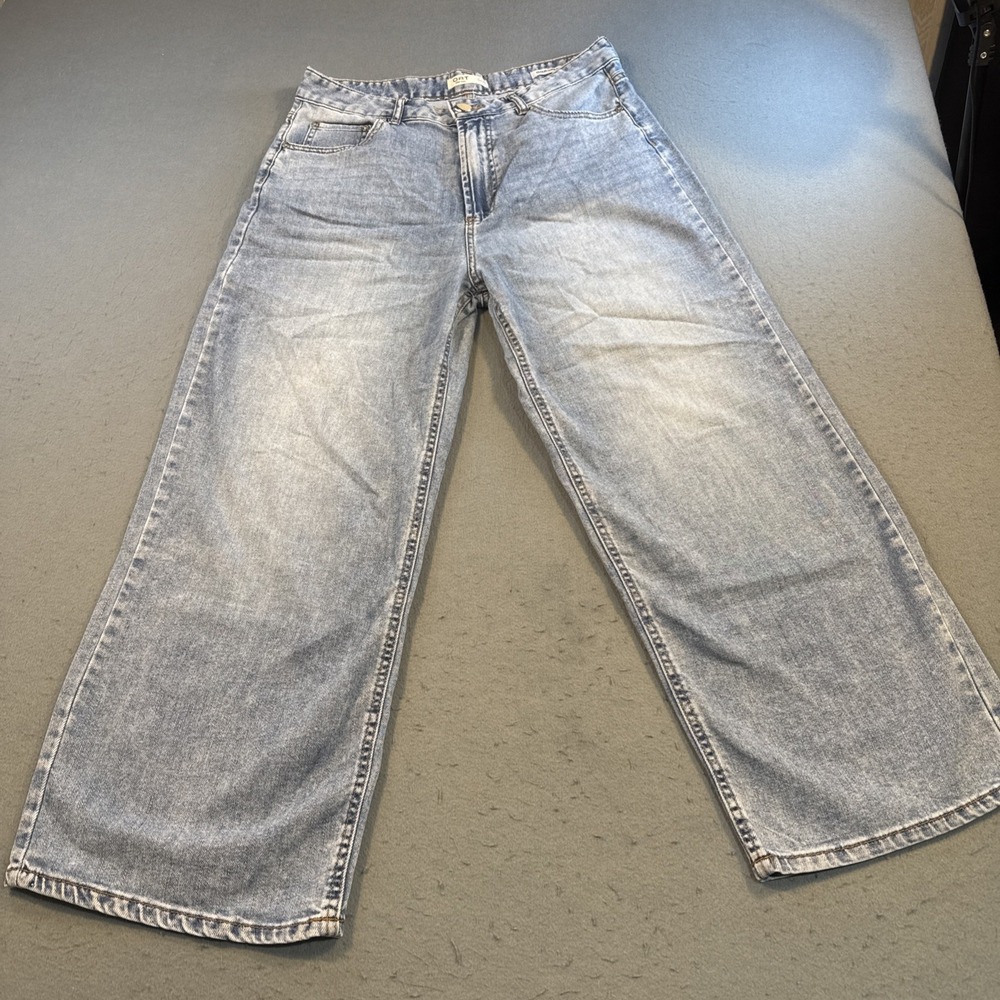 Oat New York Wide Leg Jean WOMEN 10/30 Blue High Rise Stretch Cloud Luxe Denim
